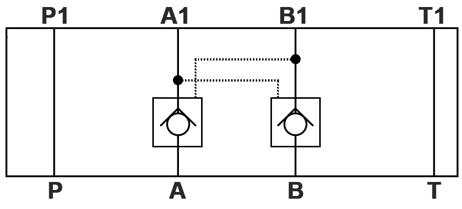 Принципиальная гидравлическая схема клапана ZRE-AB01-D1
